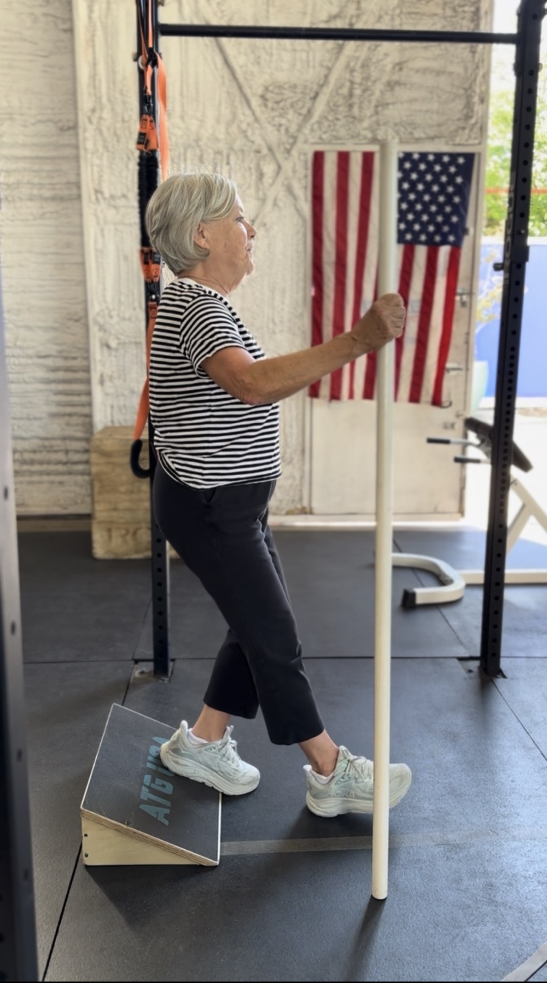 Client performing a weighted step up